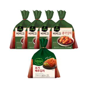 비비고 총각김치 1.5kg x4개+포기배추김치 1.8kg x1개