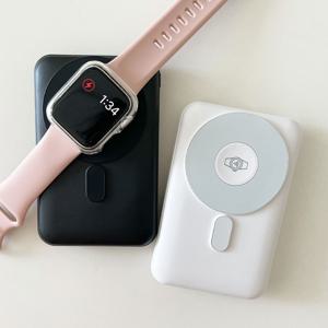 3in1 10000mah 스마트워치 무선충전 보조배터리, C타입 8핀 케이블 내장형