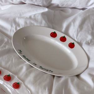 마이네임이즈토마토 타원접시 26cm 1p 그릇 식기 찬기 브런치 플레이트 신혼 집들이