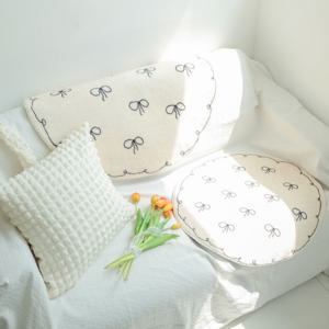 리본 원형 러그 주방 발코니 현관 발매트 (2size)