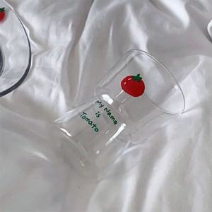 마이네임이즈토마토 내열유리컵 350ml 1p 머그 컵 물잔 커피잔 찻잔 예쁜 홈카페 집들이
