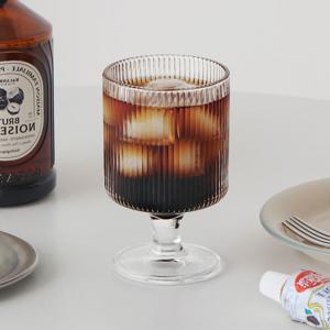 1+1 컬럼 고블렛잔 240ml 투명 글라스 커피 에이드 와인 위스키 테이블웨어