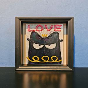 캔앤츄르 원화  - LOVE 고양이 그림액자 소품인테리어 미니 액자 집들이 이사 개업선물