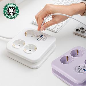 납작 멀티탭 디자인 인테리어 플러그 고용량 멀티콘센트 사각 C타입 USB 1.4m 3m