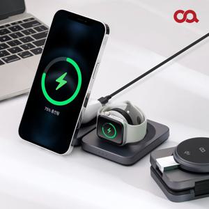폴드Qi2 맥세이프 접이식3in1 아이폰 에어팟 워치 고속무선충전기 멀티충전 거치대