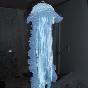 Blue Veil 핸드메이드 해파리 모빌 간이 조명 오브제