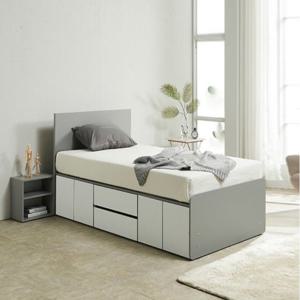 슈퍼싱글 사각슬림헤드 대학생 빅수납침대+매트리스 (3색)