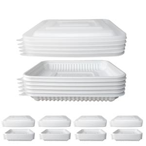 23193 밀폐용기 미니사각 찜용기 특소-화이트 900ml 25세트