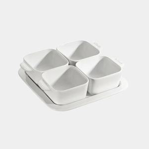 세라믹 서빙트레이 세트 5P 화이트 ST40511-586