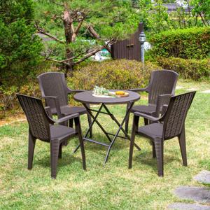 아르망 800 원형 모니카 4개 야외 테이블 세트