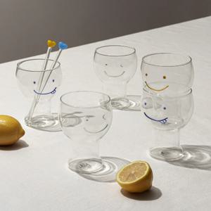 스마일 라운드 맥주잔 2P