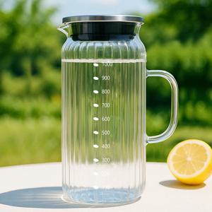 스트라이프 내열유리물병 1000ml_1p 냉장고물병 식탁