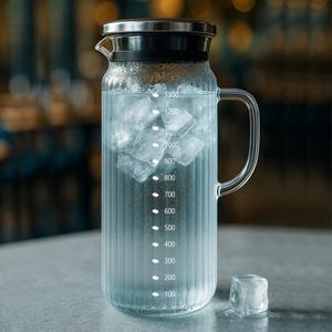 스트라이프 내열유리물병 1300ml_1p 냉장고물병 식탁