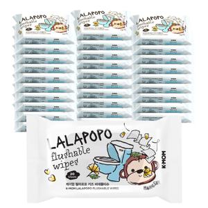 케이맘 랄라포포 키즈 휴대용 비데물티슈 20매, 30팩 (1BOX)