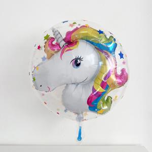 3D 원형 입체 유니콘 투명 풍선 생일 이벤트 파티용품