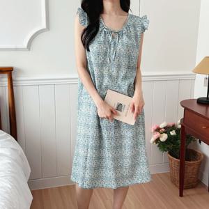 국산 면레이온 나시원피스잠옷 프릴 여성여름잠옷 파자마홈웨어