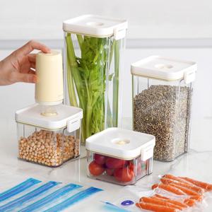 냉장고정리 스타터 진공 밀폐용기 4종 풀세트+진공포장기+진공팩 10P