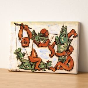 이중섭 물고기와 노는 아이들 그림 캔버스액자 풍속화 동양화 한국화 민화 작품 민속화