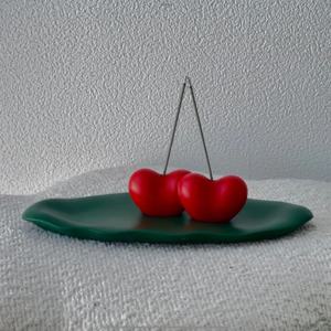 핸드메이드 하트 체리 인센스 홀더 향받침대 제스모나이트