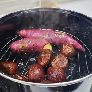 스팀 수증기 고구마 옥수수 생선 직화 냄비