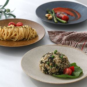 카네수즈 일본 샌드 플레이트 접시 원형 예쁜 카페 디저트 파스타