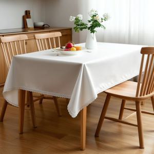 감성 화이트 무지 레이스 식탁보 테이블보 2인 4인 6인(3size)+고정클립2P