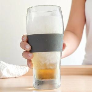 냉동맥주잔 얼음 없이 생맥주 소맥 하이볼 쿨링젤 이중내열유리컵 470ml