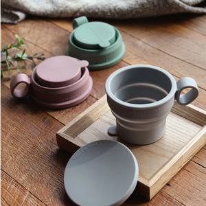 국산 실리콘 접이식 컵 200ml 자바라 휴대용 등산 물컵 어린이집 양치컵