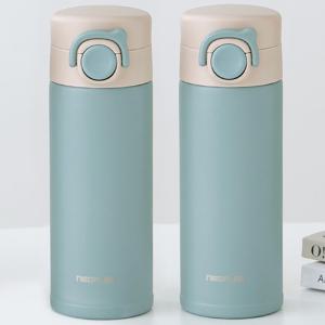 1+1 원터치 미니 보온병 350ml 2p 어린이 물병 물통 보온보냉 텀블러 그린