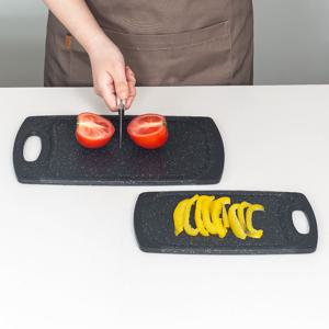 블랙 마블 양면 도마 S(소)+M(중) 2종 세트 논슬립 사각 커팅보드