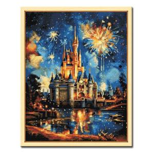 DIY 보석십자수 액자형 풍경 43x54cm D696_마법의 성
