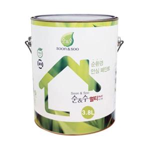노루 순앤수 멀티페인트 친환경 에그쉘광 방문 가구 몰딩 실크벽지 베란다 페인트 3.8L