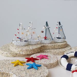 크랙 돛단배 모형 선박 바다 해변 여름 어항장식 카운터장식