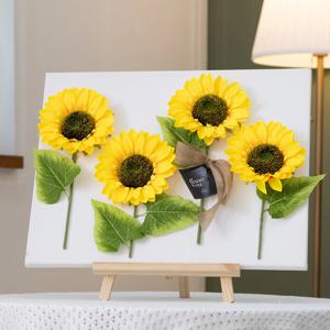 해바라기 조화 액자 라인+이젤 set 50x47cm 인테리어 꽃 테이블 장식
