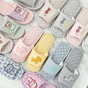귀여운 캐릭터 3중쿠션 워셔블 면 실내화