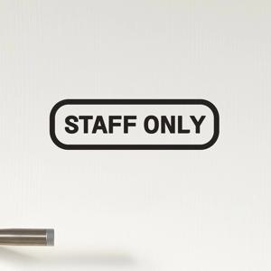 둥글영어 staff only 안내 도어 스티커