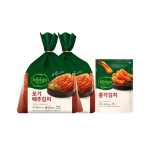 비비고 포기배추김치 3.3kg x2개+총각김치 400g x1개