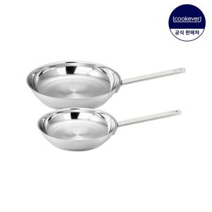 Cook304 인덕션 스텐 프라이팬 2종 세트 (팬20+24)