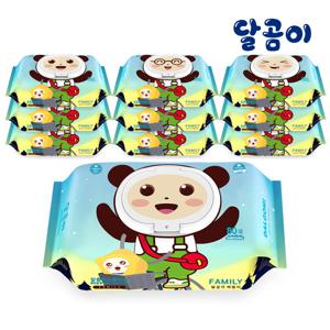 달곰이 저자극 아기물티슈 패밀리 10팩 (80매/캡형)