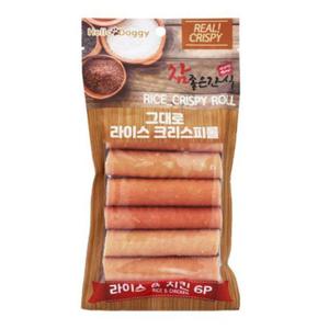 헬로도기 오래먹는강아지간식 이갈이간식 치킨라이스크리스피 6개입