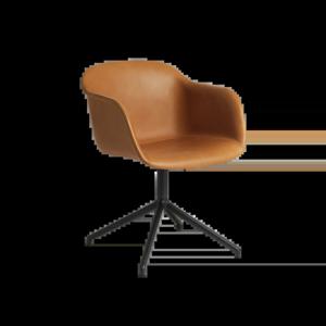 파이버암체어FU(FIBER ARMCHAIR SWIVEL)-R.COGNAC/BLCK