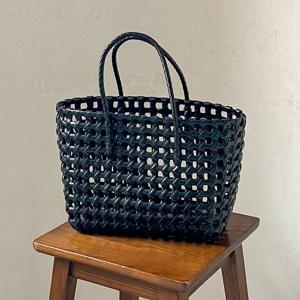 썸머 네트 젤리백 메쉬 왕골 그물 비치백 여름 물놀이 피크닉 가방 (black)
