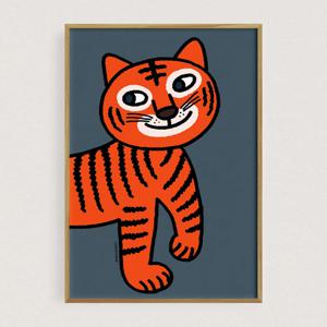 ORANGE TIGER 호랑이 동물 포스터 (090)