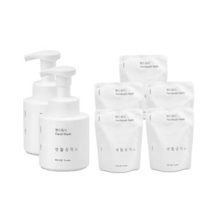리필 추가증정 핸드워시 용기 250ml x2개 + 리필 200ml x5개(파우더/청포도)