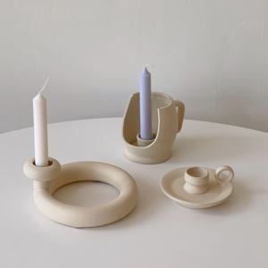 [리퍼] 마일드 세라믹 촛대 3types 촛대 테이퍼초 도자기 오브제