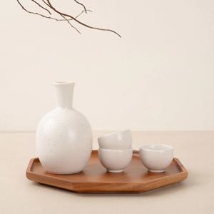 [리퍼] 오트밀 도자기 술잔 선물세트, 주병1P + 잔3P