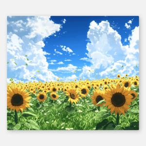 인테리어 가리개천 대형 패브릭 포스터 09. 해바라기 들판