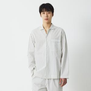 남 60수 코튼 스트라이프 긴팔 파자마 셔츠 (2 colors)