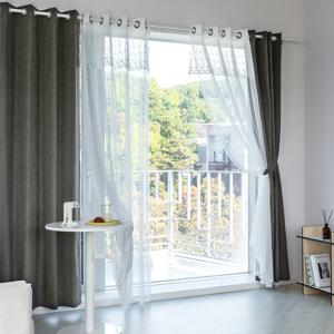 더다크 100% 빛차단 암막+디망쉬 레이스 커튼4장 창문 안방 거실 대형 특대형