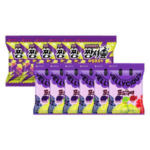 젤리셔스 짱셔요 라임포도맛 48g x6개 + 포도 먹은 구미60g x6개